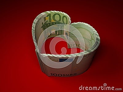 Money. Heart Stock Photo