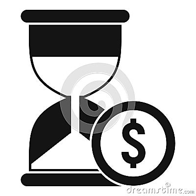 Money hourglass online loan icon, simple style Vector Illustration