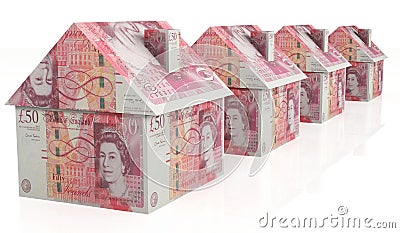 Money house pounds Stock Photo