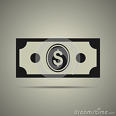 Money icon, bond icon in flat style Vector Illustration