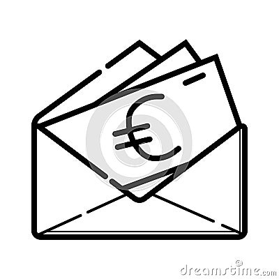 Money icon. Euro and cash, coin, currency, bank symbol Stock Photo