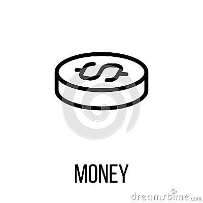 Money icon or logo in modern line style. Vector Illustration