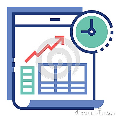 Investment timing FlatOutline illustration Vector Illustration