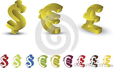 Money icon set Vector Illustration