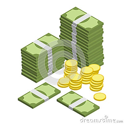 Money isometric vector Vector Illustration