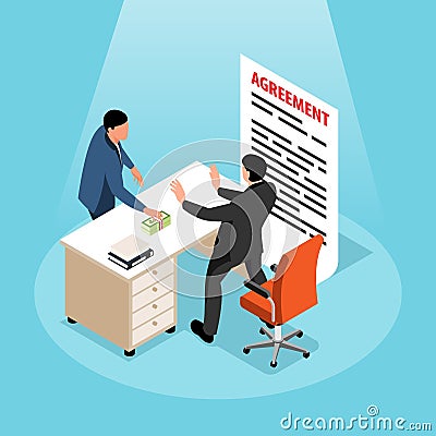 Money Laundering Isometric Illustration Vector Illustration