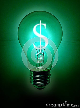 Money Light Bulb Stock Photo