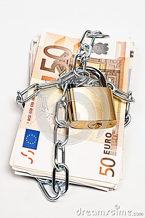 Money locked Stock Photo