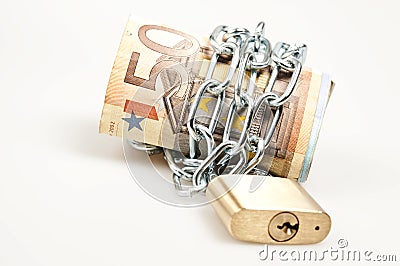 Money locked Stock Photo