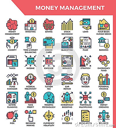 Money management icons Vector Illustration