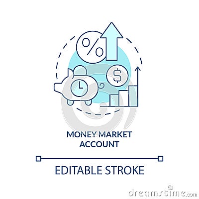 Money market account turquoise concept icon Vector Illustration