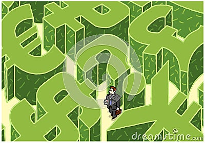 Money maze Stock Photo