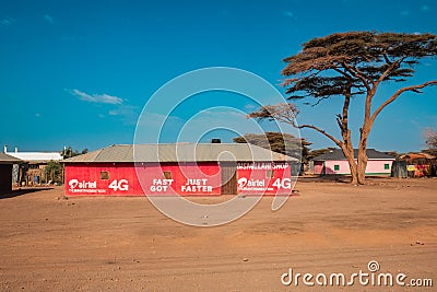 A money mobile shop at Kalacha Town in North Horr, Marsabit, Kenya Editorial Stock Photo