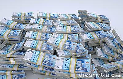 Money Morocco. 200 Moroccan dirhams. Morocco`s economy. 3D rendering Stock Photo