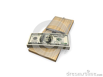 Money mousetrap Stock Photo