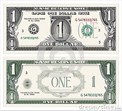 One dollar note Vector Illustration