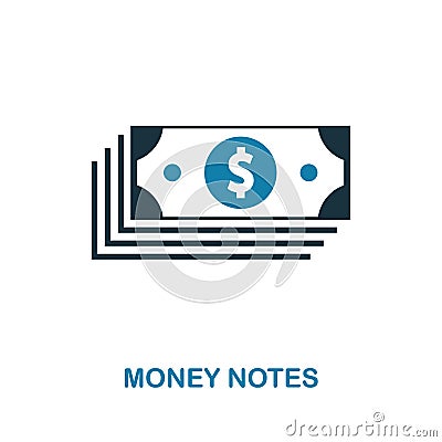 Money Notes icon. Simple element illustration. Money Notes pixel perfect icon design from money collection. Using for web design, Cartoon Illustration