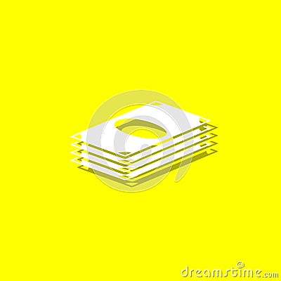 money pack white icon with shadow Stock Photo