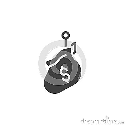 Money phishing vector icon Vector Illustration