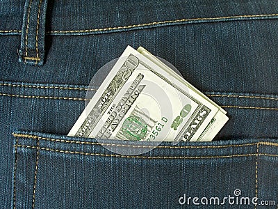 Money in pocket Stock Photo