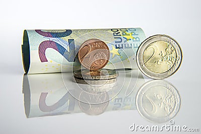 Money reflection Stock Photo