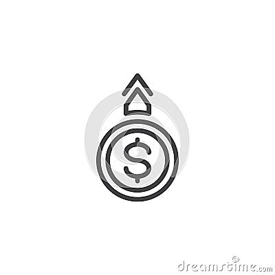 Money revenue line icon Vector Illustration