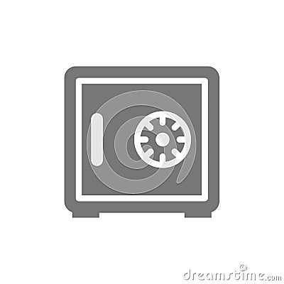 Money safe black vector icon Vector Illustration