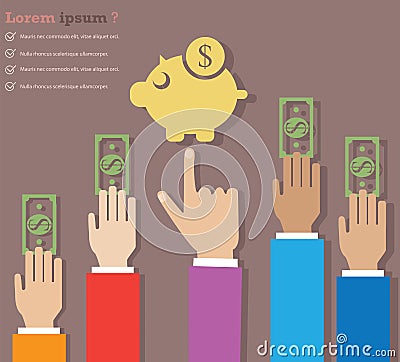 Money Saving Vector Illustration