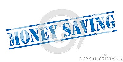 Money saving blue stamp Stock Photo