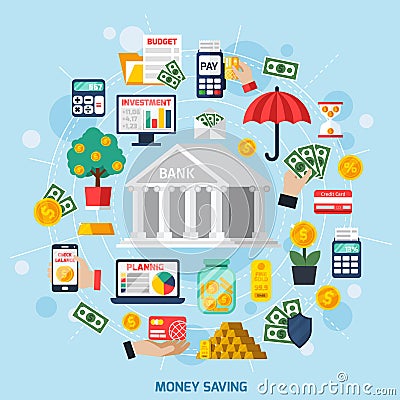 Money Saving Concept Vector Illustration