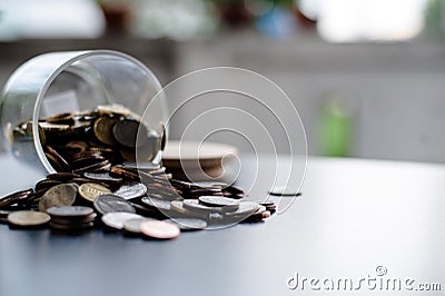 Money Saving Money Saving Ideas Save money, preset ideas by hand Stock Photo