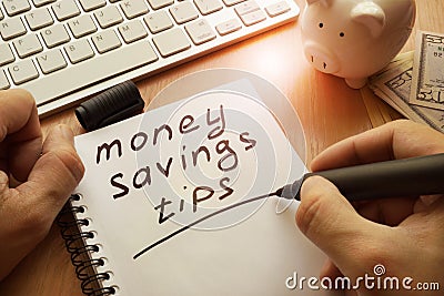 Money saving tips. Stock Photo