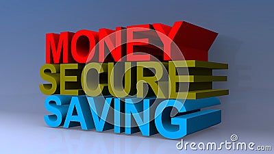 Money secure saving on blue Stock Photo