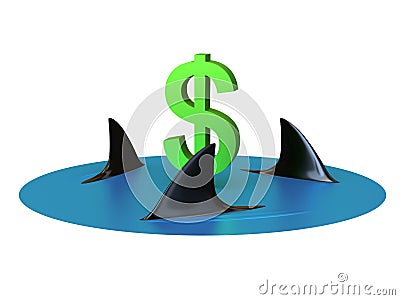 Money Sharks Stock Photo