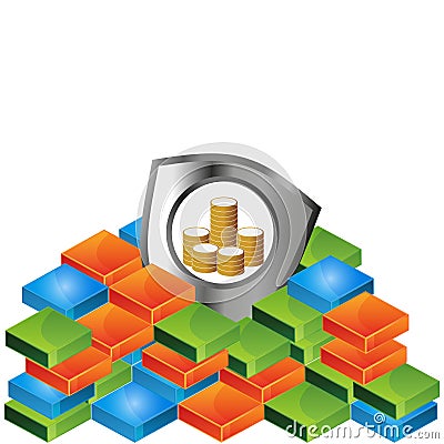 Money Shield vector illustration Vector Illustration