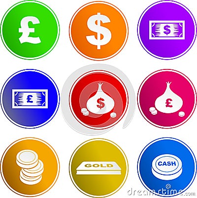 Money sign icons Stock Photo