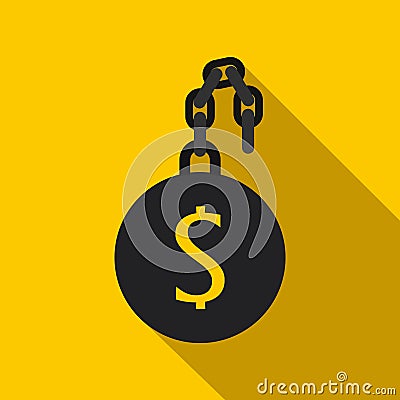 Money slave icon, flat style Vector Illustration