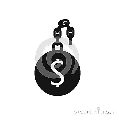 Money slave icon, simple style Vector Illustration