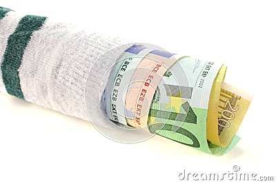 Money sock Stock Photo