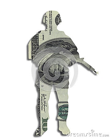 Money soldier currency dollars Stock Photo