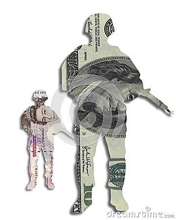 Money soldier currency dollars pound sterling Editorial Stock Photo