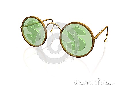 Money spectacles Stock Photo