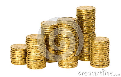 Money Stacks of Australian Coins Stock Photo