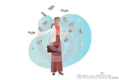Money, success, profit, wealth, business concept Vector Illustration