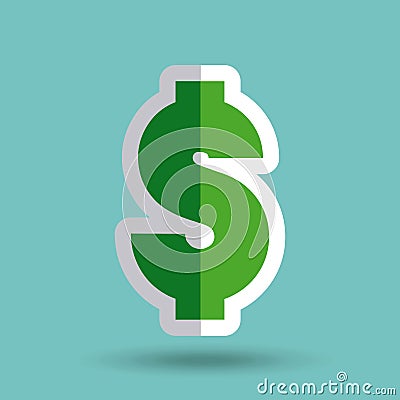 Money symbol isolated icon Vector Illustration