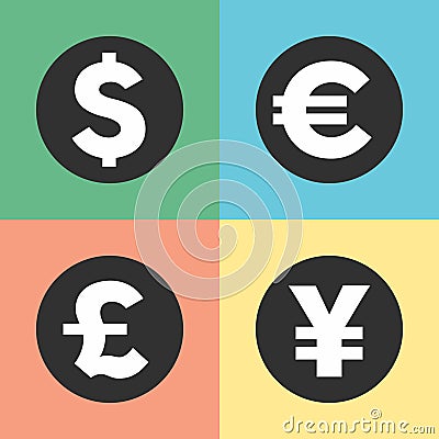 Money symbols icons Vector Illustration