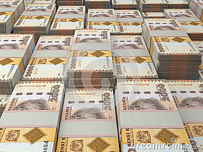 Tanzania money. Tanzania shilling banknotes. 2000 TZS shillings bills Stock Photo