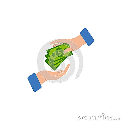 Money transaction vector logo icon design. buying with cash money vector symbol illustration Vector Illustration