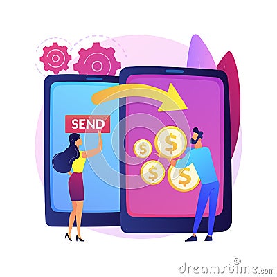 Money transfer abstract concept vector illustration. Vector Illustration