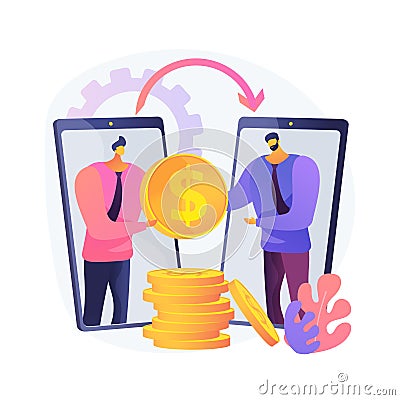 Money transfer abstract concept vector illustration. Vector Illustration